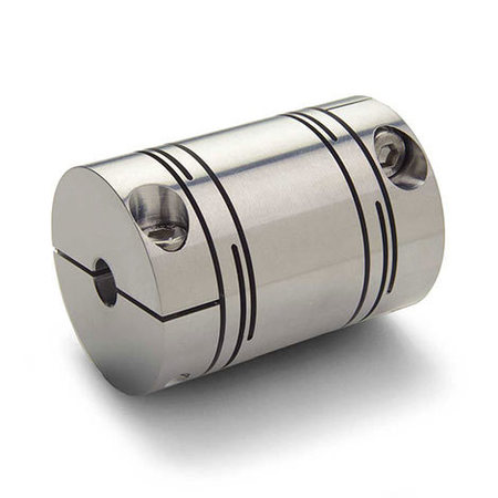 RULAND Slit Coupling, Clamp, Long, Bores 0.313"x5mm, OD 0.787", Aluminum RLC13-5/16"-5MM-A